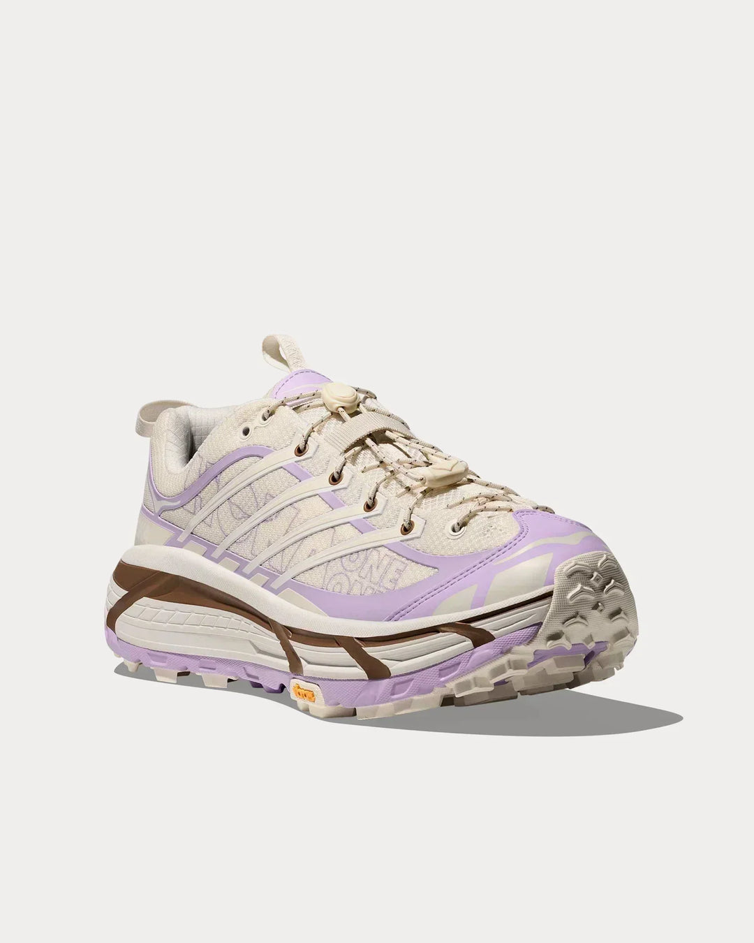 Hoka Mafate Three2 - Off White/Lavanda/Marrom Escuro