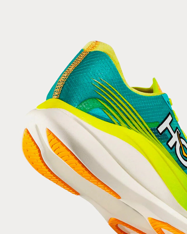 Hoka Rocket X 2 - Verde Turquesa/Amarelo Neon