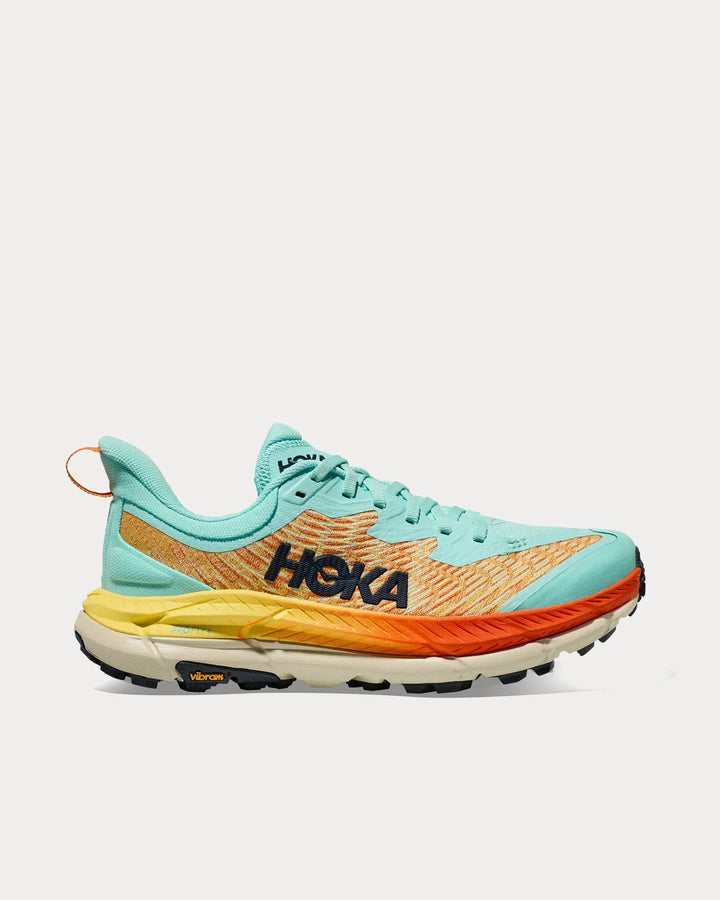 Hoka Mafate Speed 4 - Azul Menta/Amarelo/Laranja