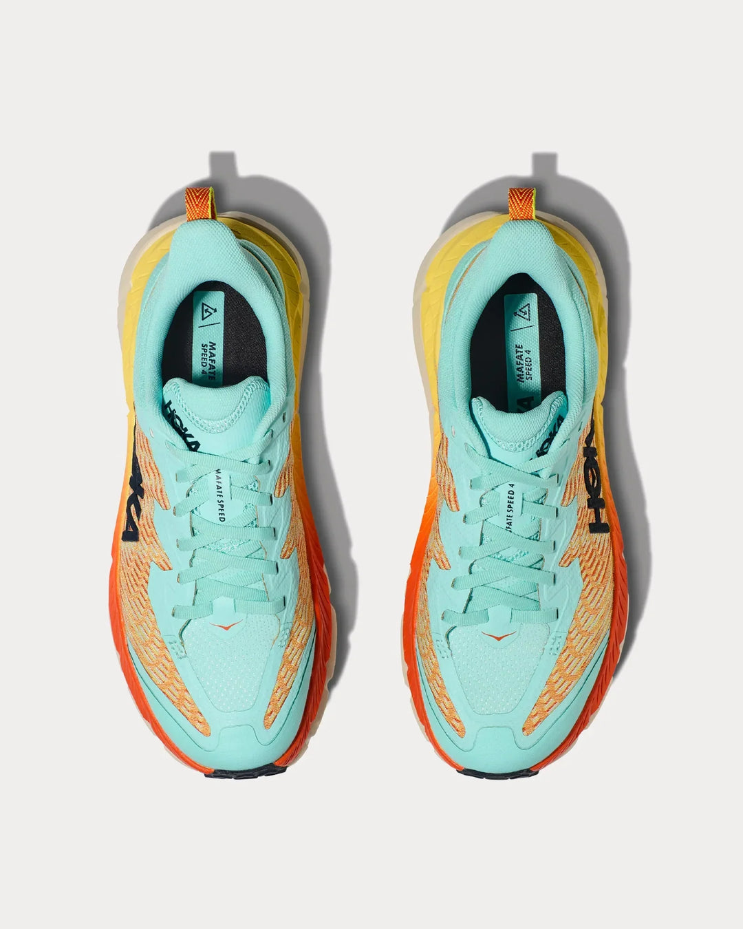 Hoka Mafate Speed 4 - Azul Menta/Amarelo/Laranja