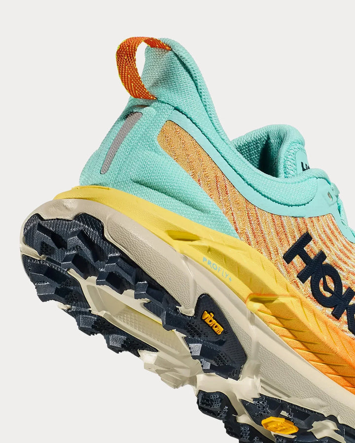 Hoka Mafate Speed 4 - Azul Menta/Amarelo/Laranja