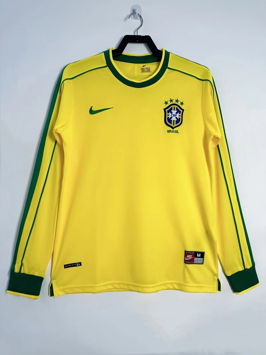 Camisa Retrô Brasil 1998 Home - Manga Longa