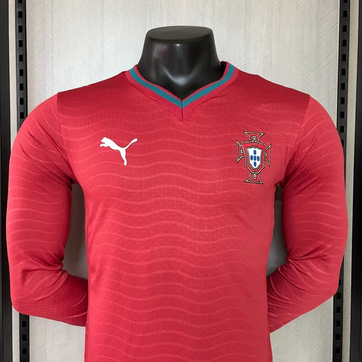 Camisa Portugal Home 2026 Manga Longa - Versão Jogador