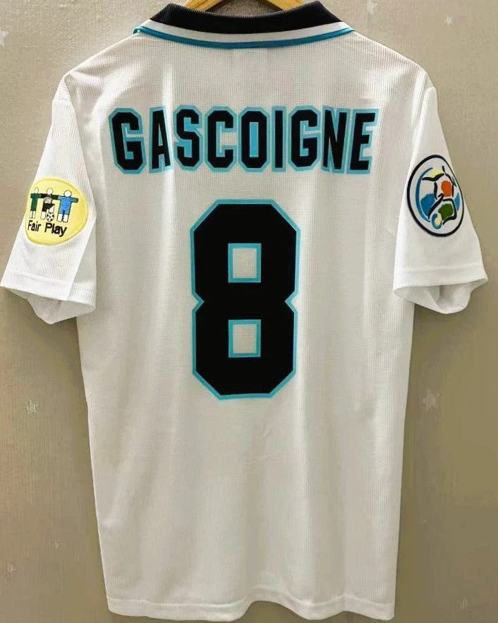 Camisa Retrô Inglaterra 1996/97 Home - GASCOIGNE #8 (+Patches)