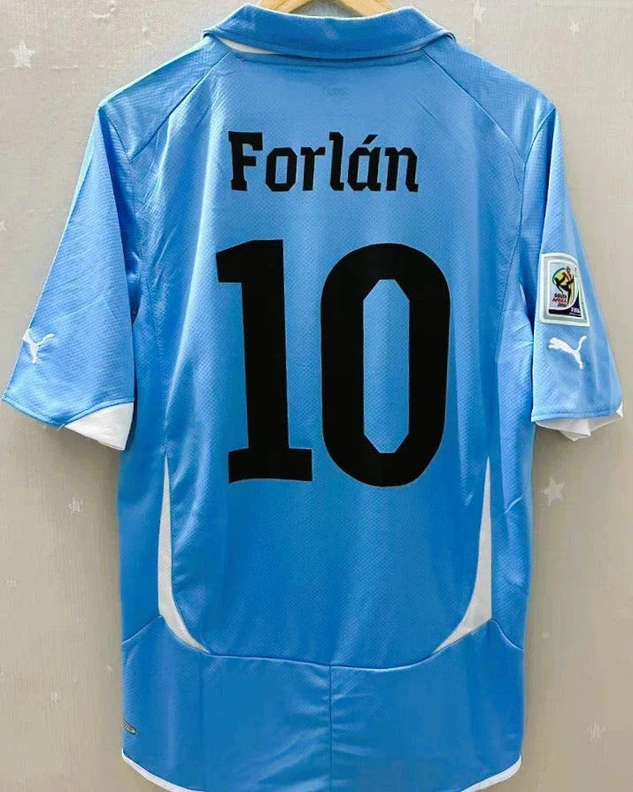 Camisa Retrô Uruguai 2010/11 Home - FORLAN #10 (+Patches)
