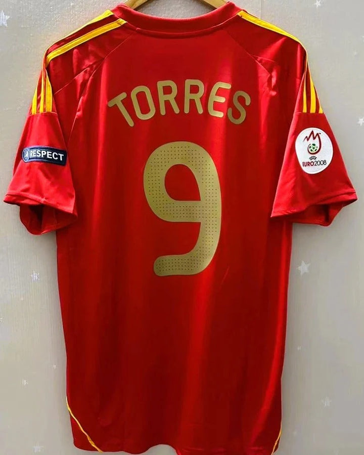 Camisa Retrô Espanha 2008/09 Home - TORRES #9 (+Patches)