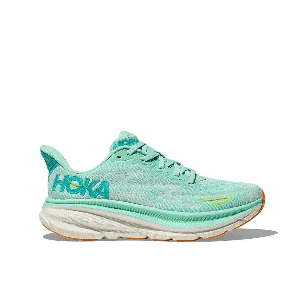 Hoka Clifton 9 – Verde Menta/Laranja Claro