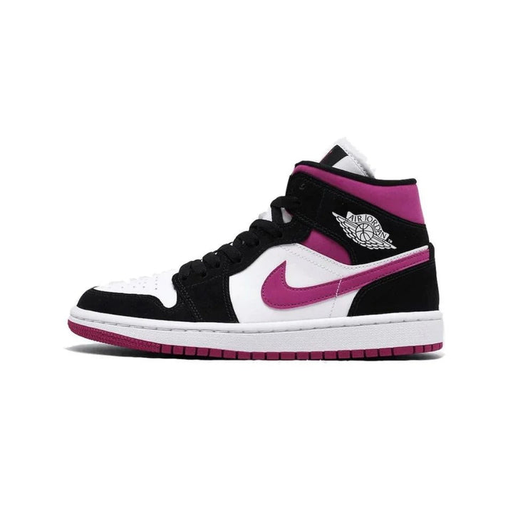 Jordan 1 Mid - Branco/Preto/Magenta