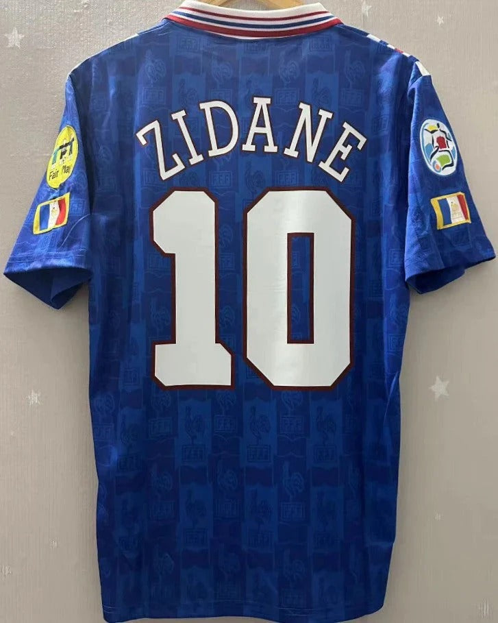 Camisa Retrô França 1996/97 Home - ZIDANE #10 (+Patches)