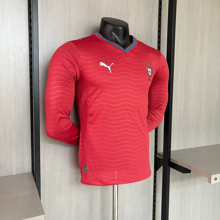 Camisa Portugal Home 2026 Manga Longa - Versão Jogador