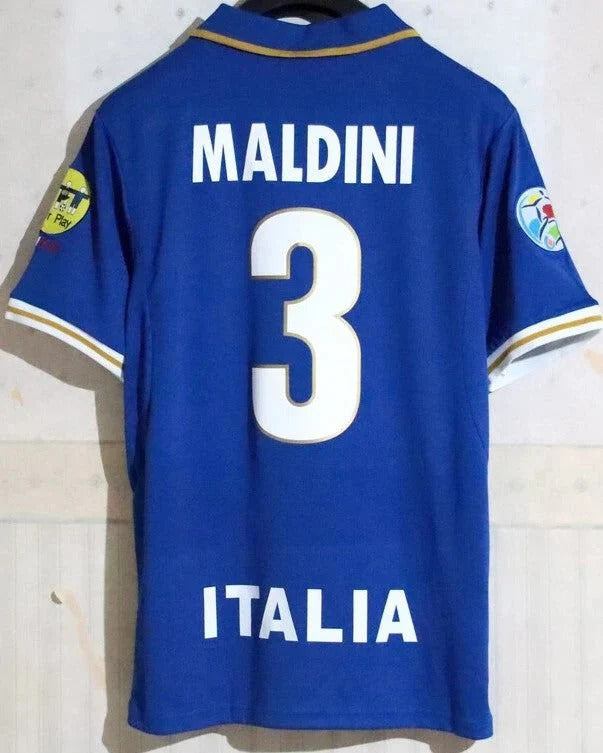 Camisa Retrô Itália 1996/97 Home - MALDINI #3 (+Patches)