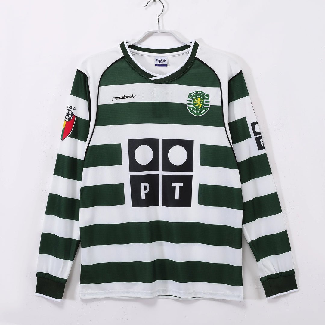 Camisa Retrô Sporting 2001/03 Home - Manga Longa