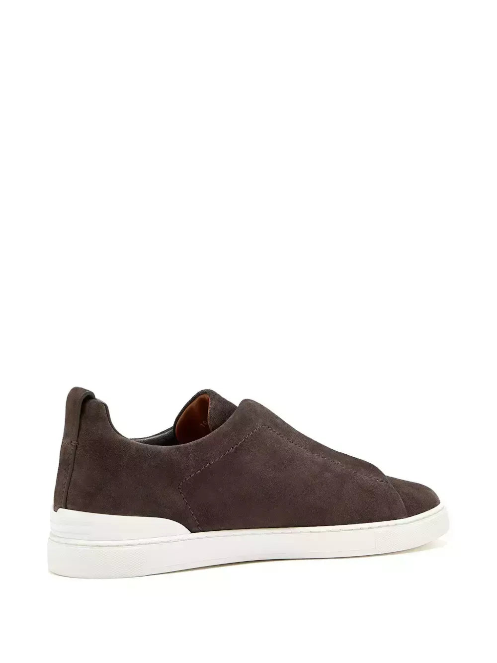 Tênis Zegna Triple Stitch Suede – Dark Marrom