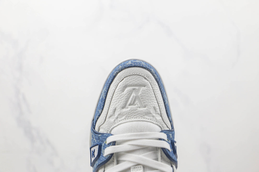 Louis Vuitton LV Trainer – Denim Monogram Branco/Azul
