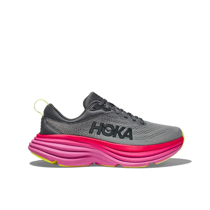 Hoka Bondi 8 - Cinza Escuro/Rosa