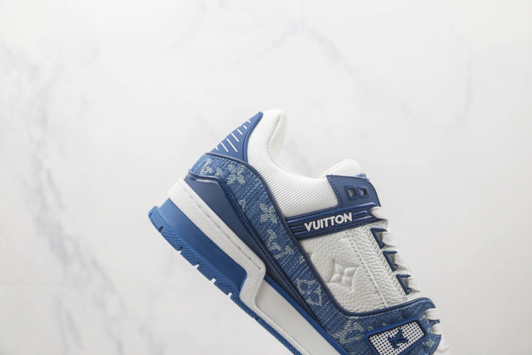 Louis Vuitton LV Trainer – Denim Monogram Branco/Azul