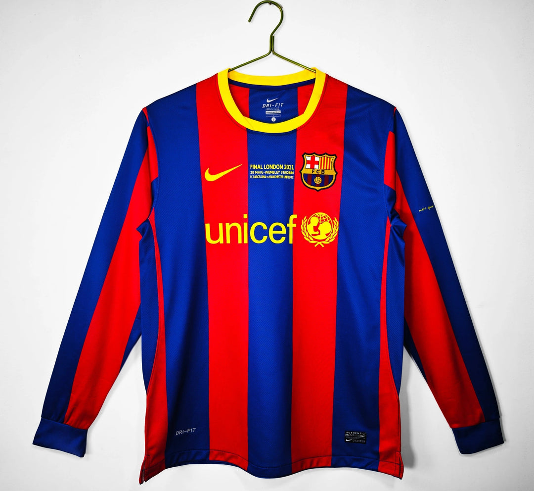 Camisa Retrô Barcelona 2010/11 Home UCL - Manga Longa