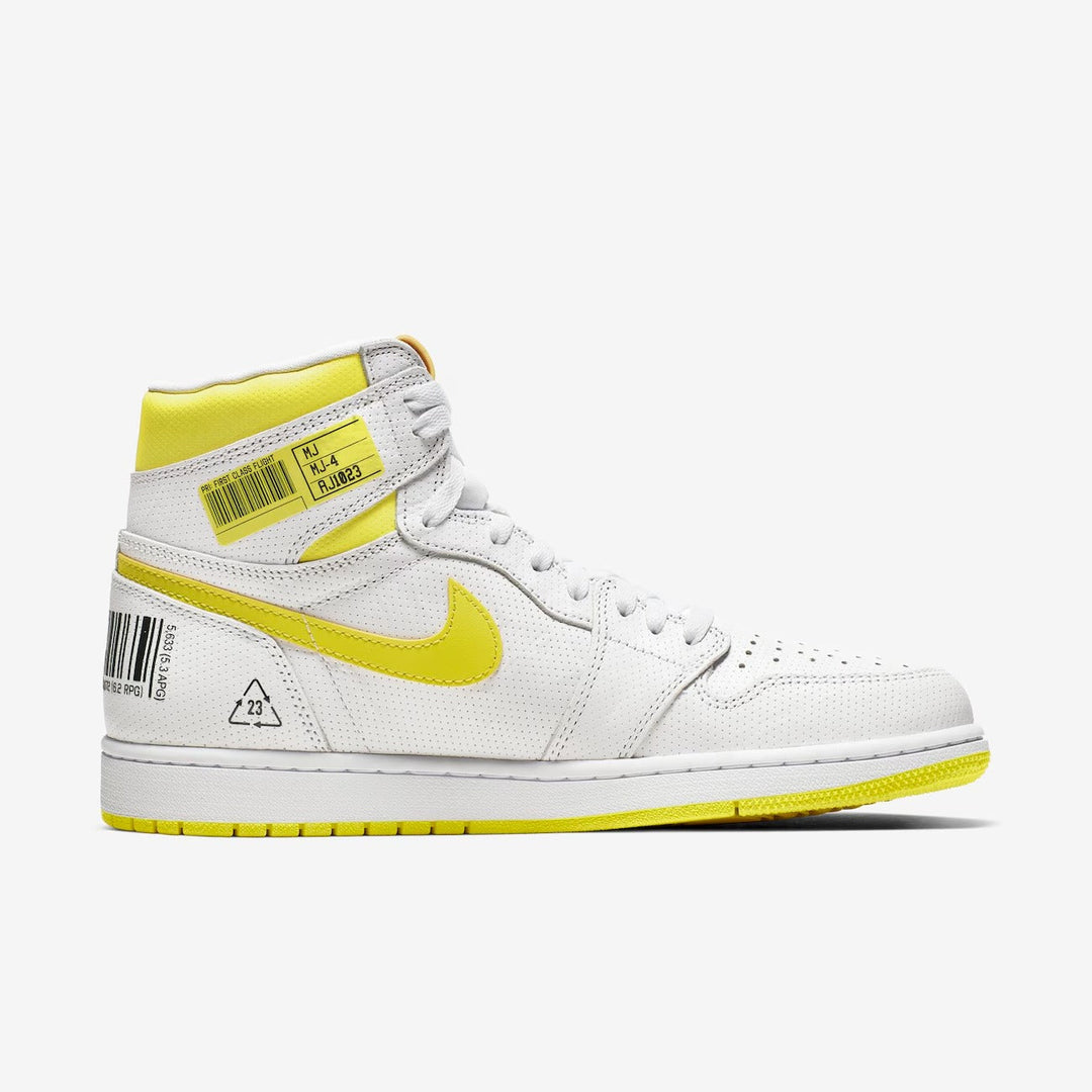 Jordan 1 Retro High First Class Flight - Branco/Amarelo