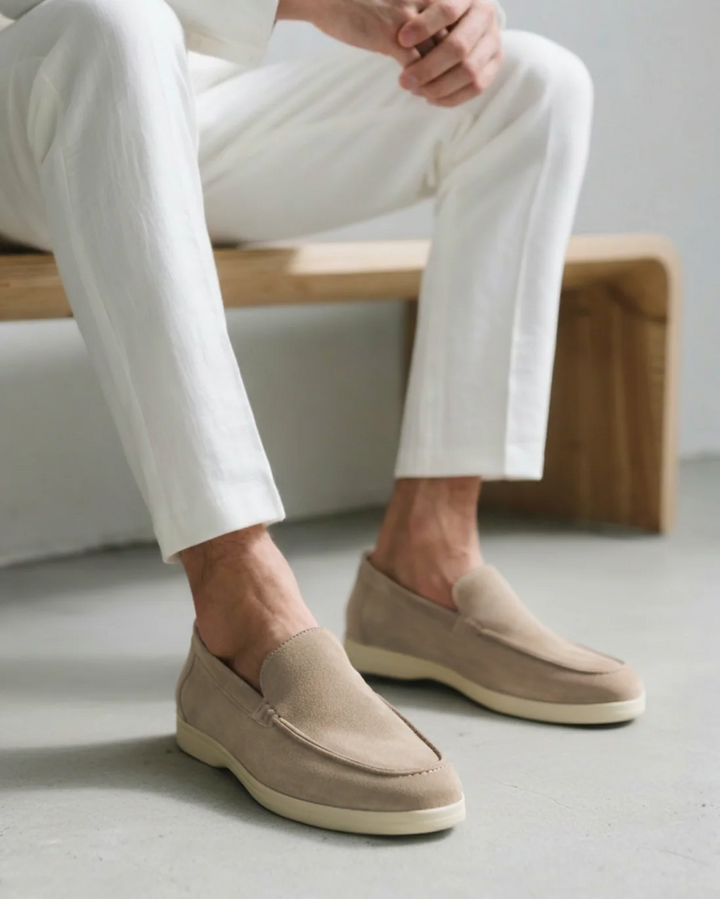 Mocassins de Camurça Confort - Taupe