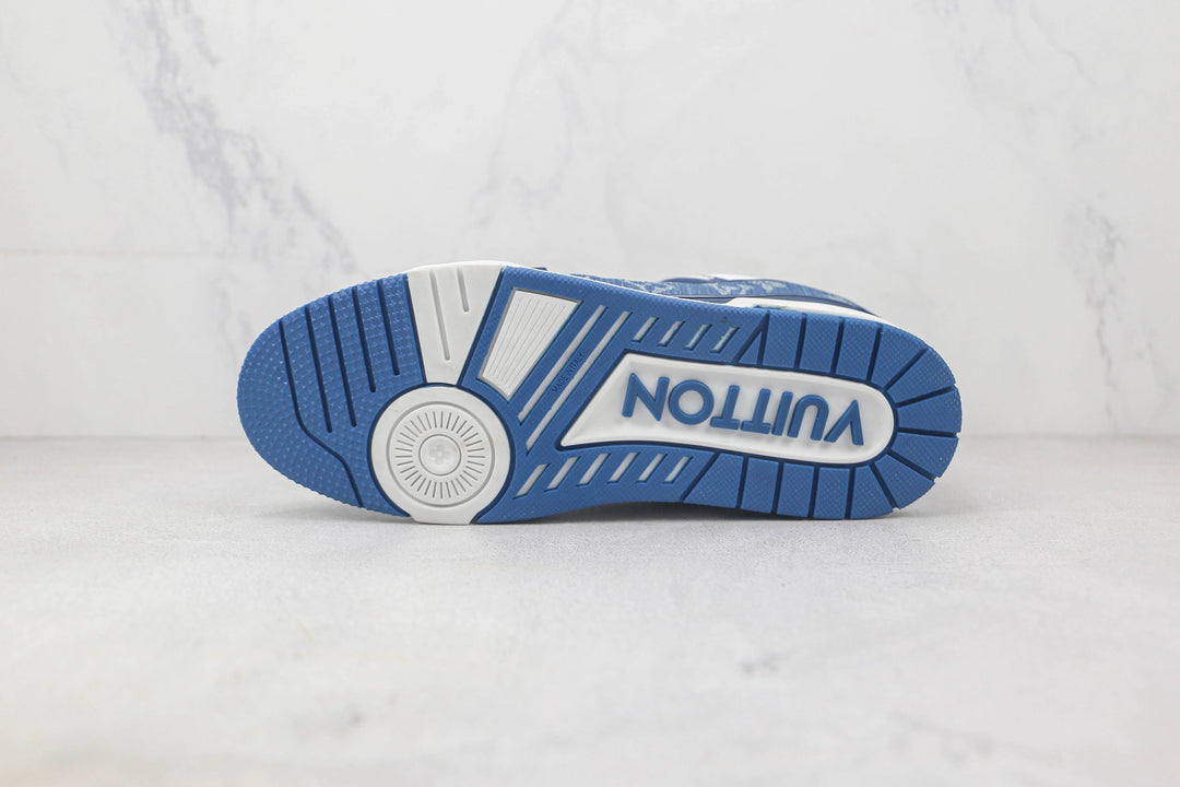 Louis Vuitton LV Trainer – Denim Monogram Branco/Azul