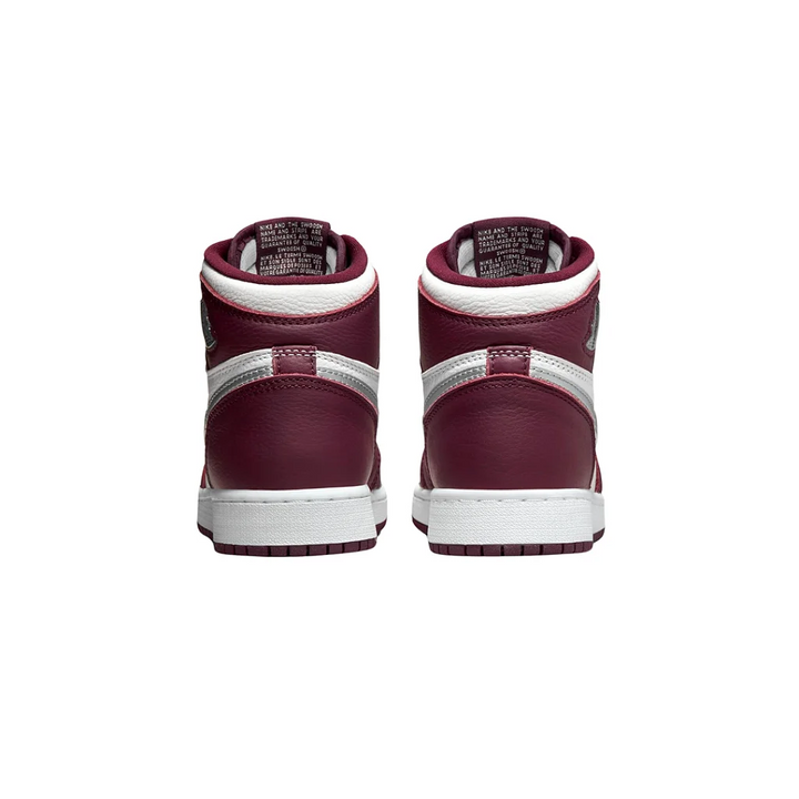 Jordan 1 Retro High - Branco/Bordeaux/Prata Metalizado