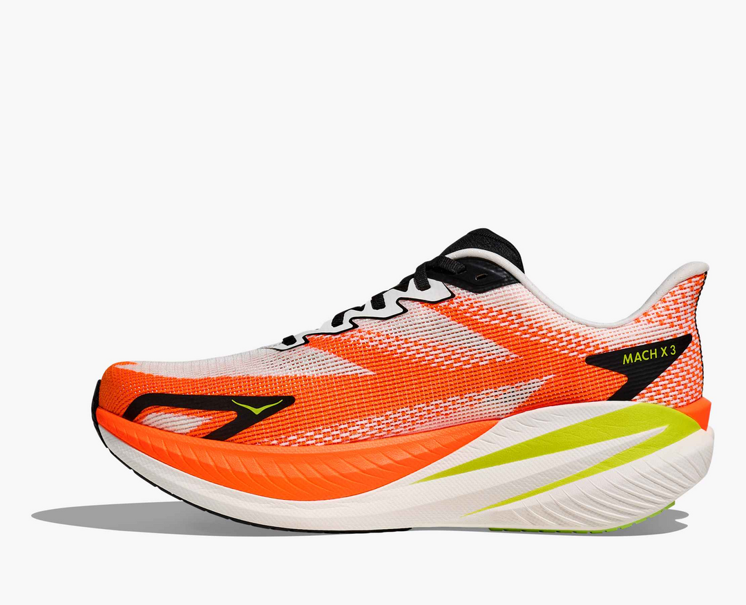 Hoka Mach X 3 - Branco/Laranja/Verde Oliva