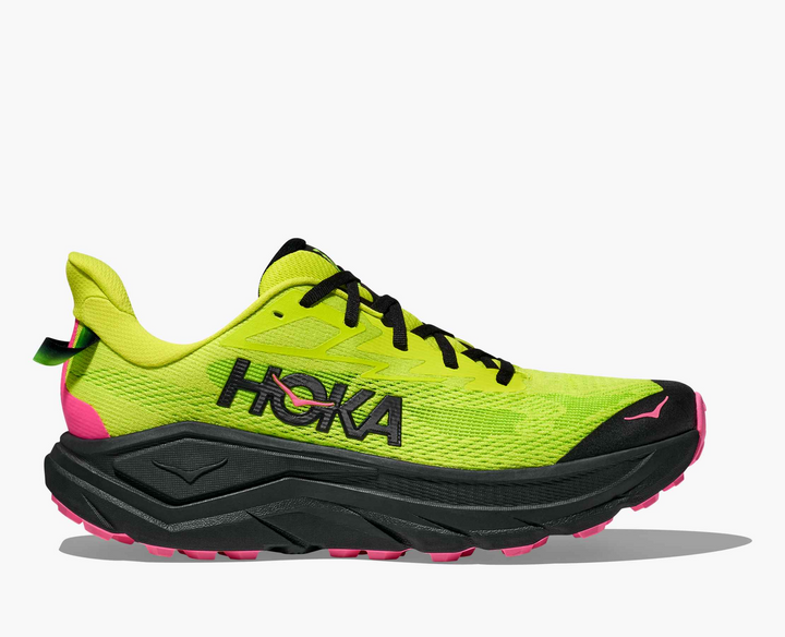 Hoka Challenger 8 - Amarelo Limão/Preto/Rosa Pink