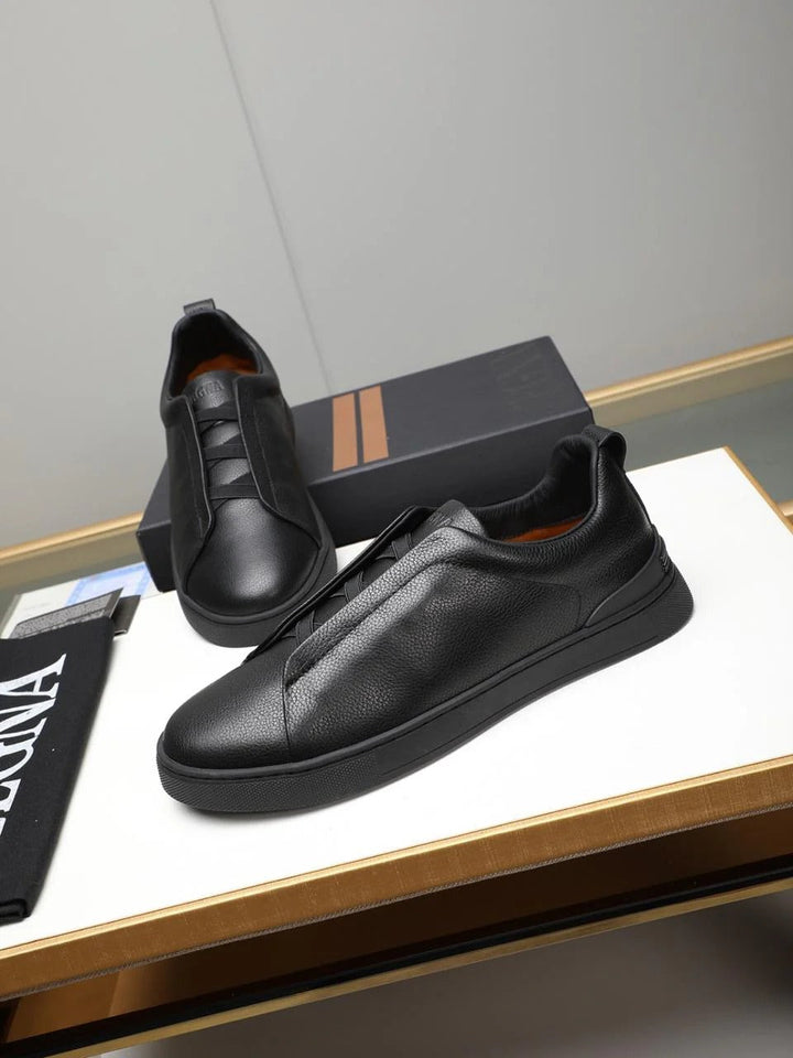 Tênis Zegna Triple Stitch Preto Leather