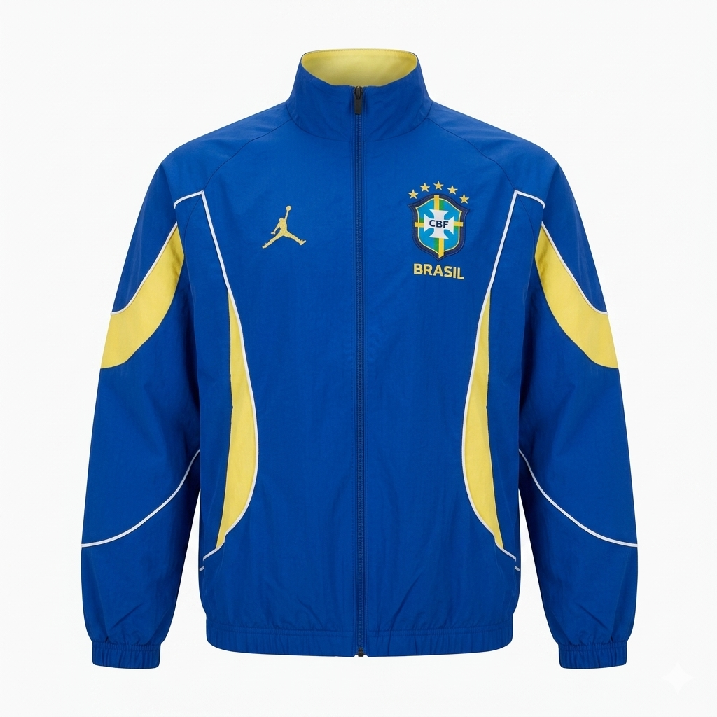Jaqueta Corta Vento Brasil Jordan 2026 - Azul