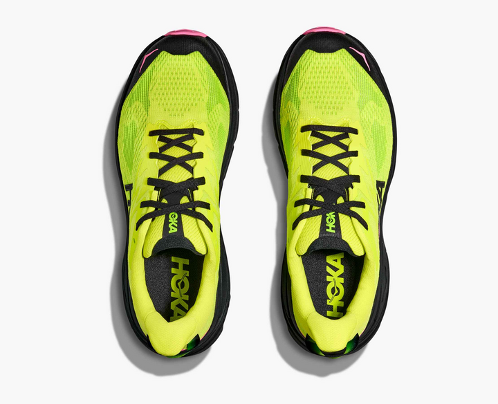 Hoka Challenger 8 - Amarelo Limão/Preto/Rosa Pink