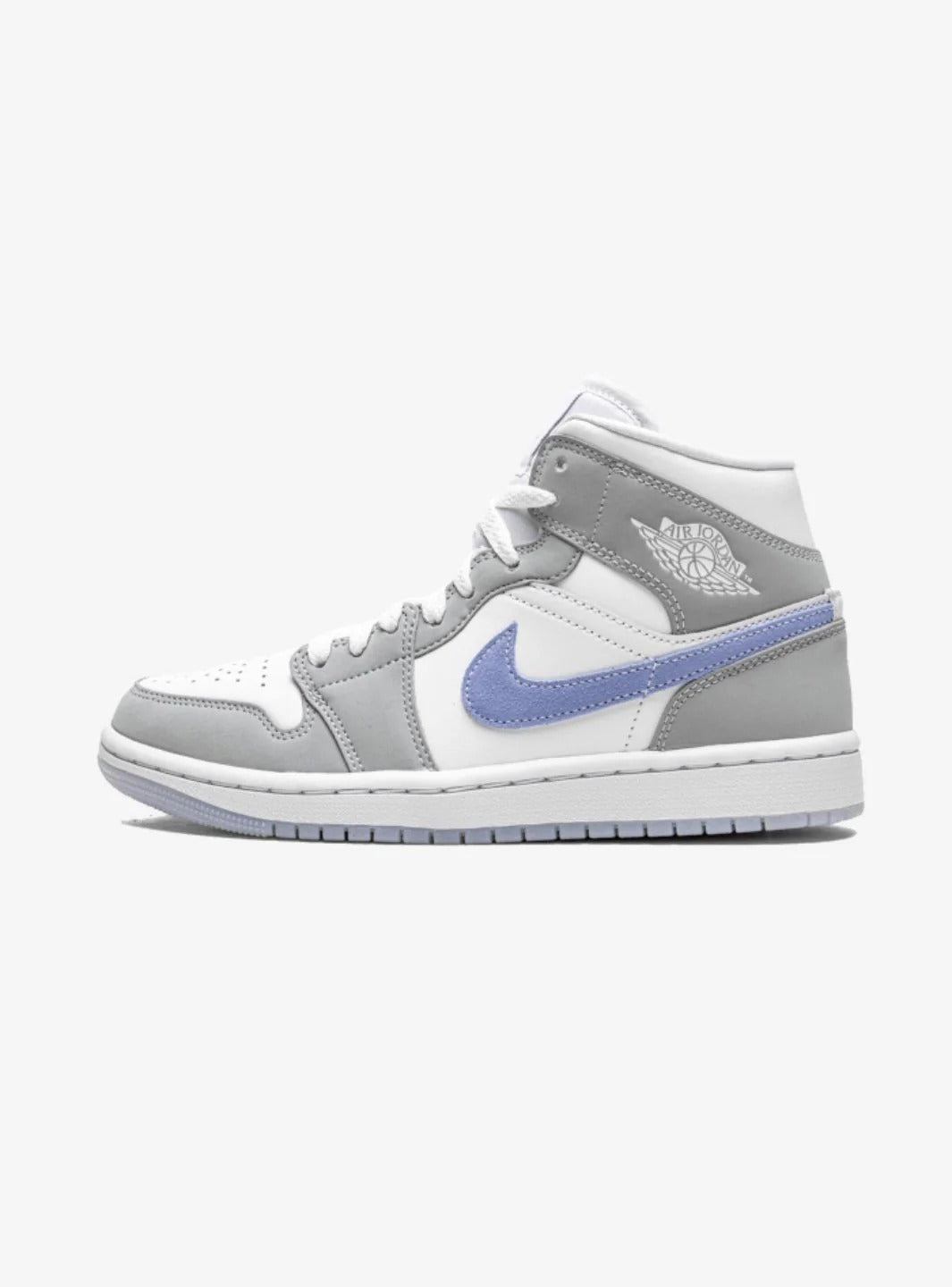 Jordan 1 Mid - Branco/Cinza Wolf/Azul Alumínio