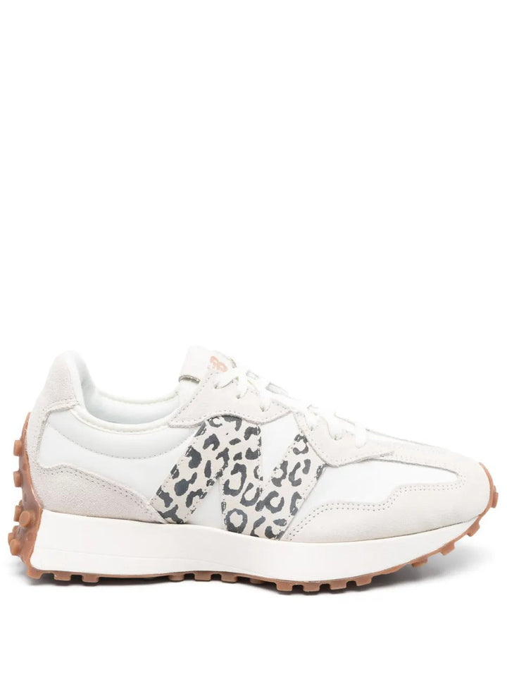 New Balance 327 - Branco/Bege Claro/Estampa de Leopardo