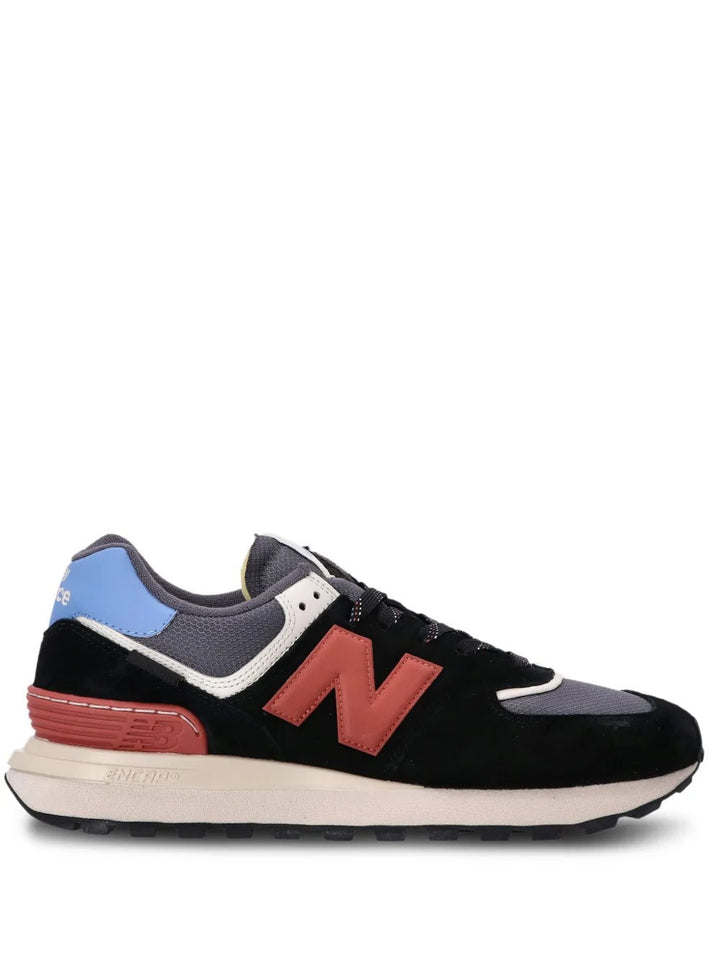 New Balance 574 - Preto/Cinza Escuro/Vermelho/Azul Celeste