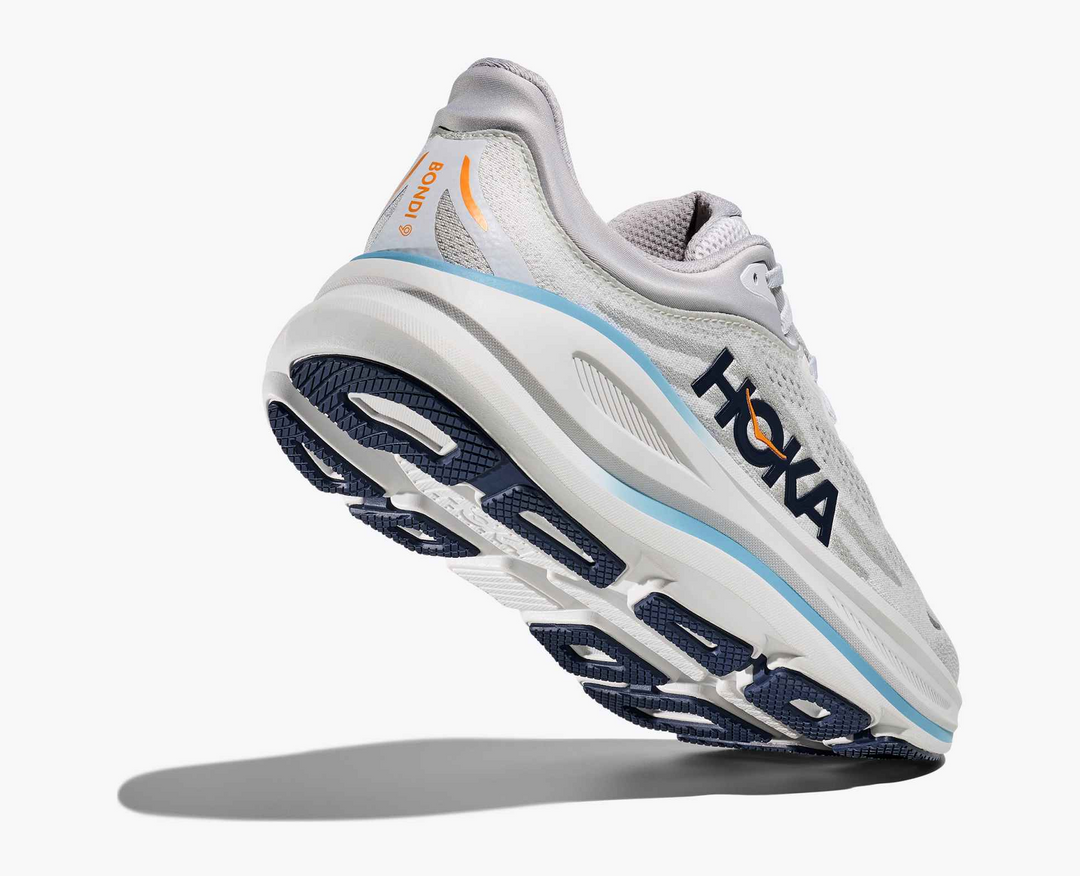Hoka Bondi 9 - Cinza Claro/Azul Mediterrâneo
