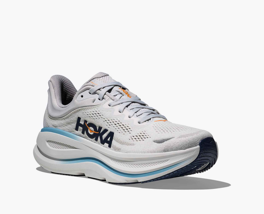 Hoka Bondi 9 - Cinza Claro/Azul Mediterrâneo