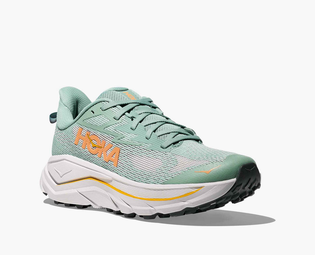 Hoka Challenger 8 - Verde Sálvia/Laranja/Branco