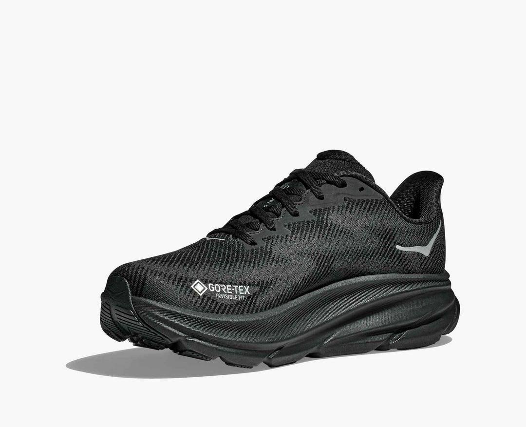 Hoka Clifton 9 GORE TEX - Preto/Cinza Médio