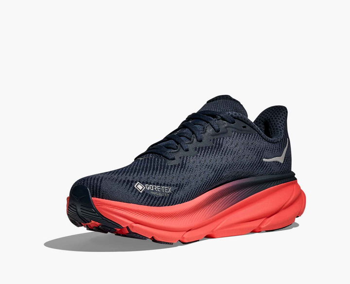 Hoka Clifton 9 GORE TEX - Azul Marinho/Laranja Avermelhado