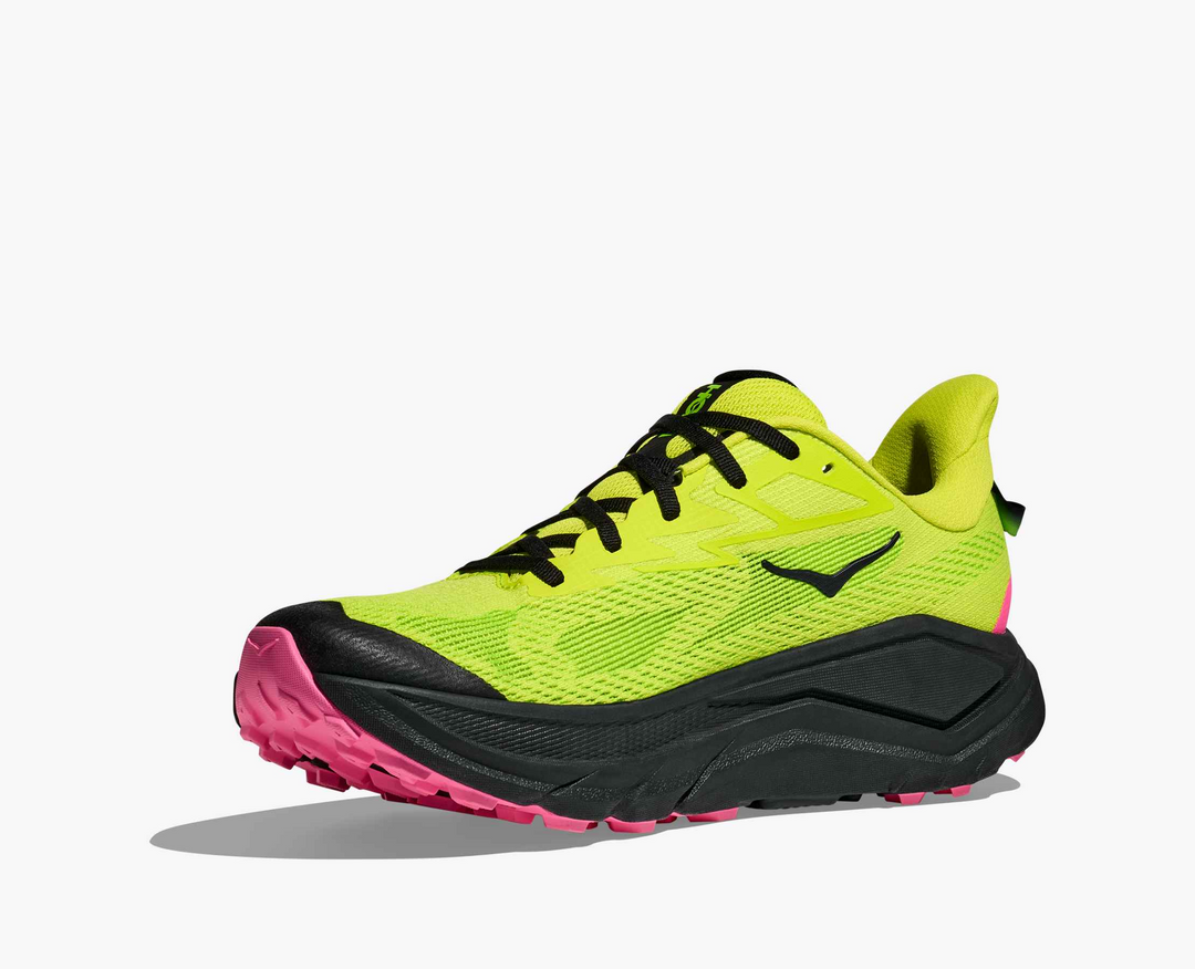 Hoka Challenger 8 - Amarelo Limão/Preto/Rosa Pink