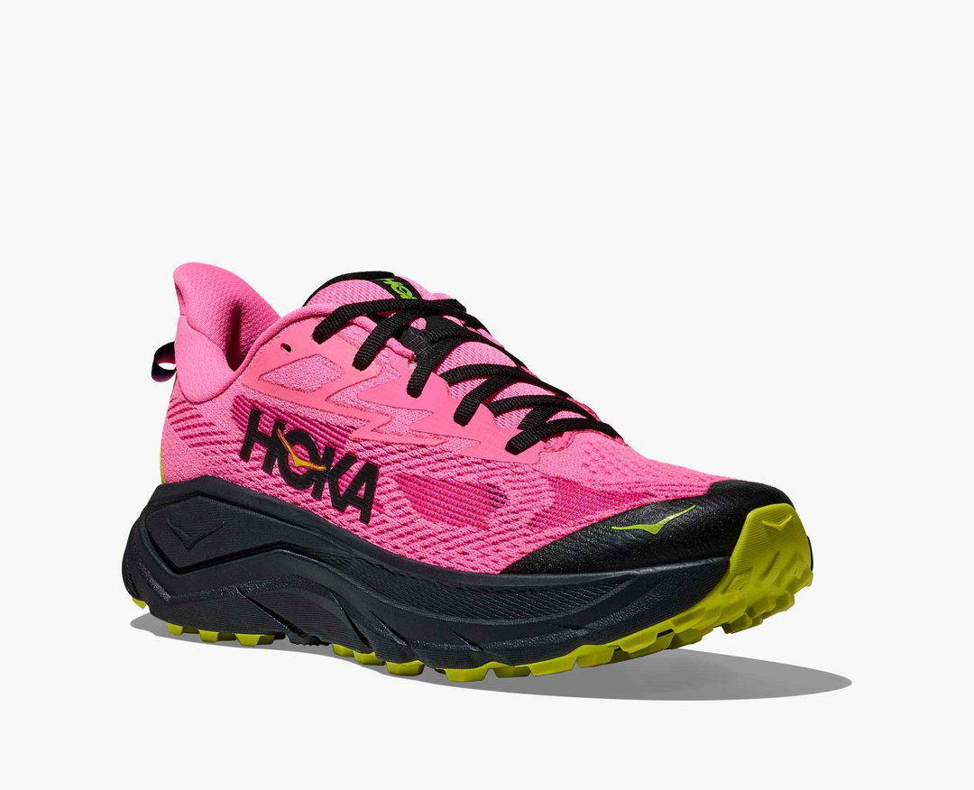 Hoka Challenger 8 - Rosa Choque/Preto/Amarelo Limão