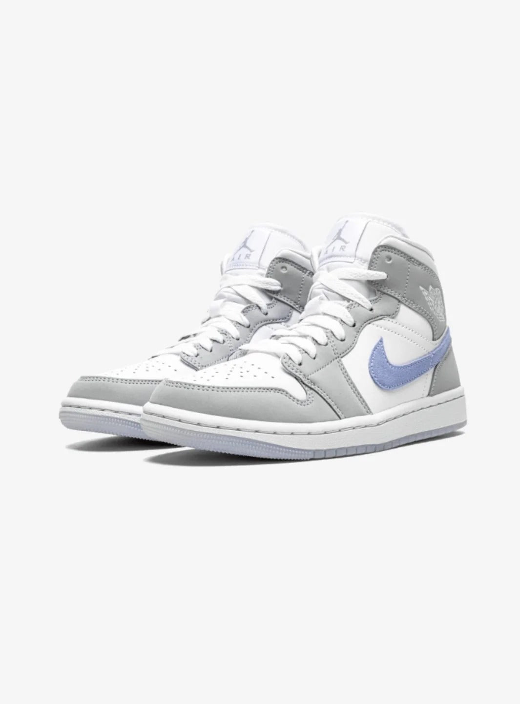 Jordan 1 Mid - Branco/Cinza Wolf/Azul Alumínio
