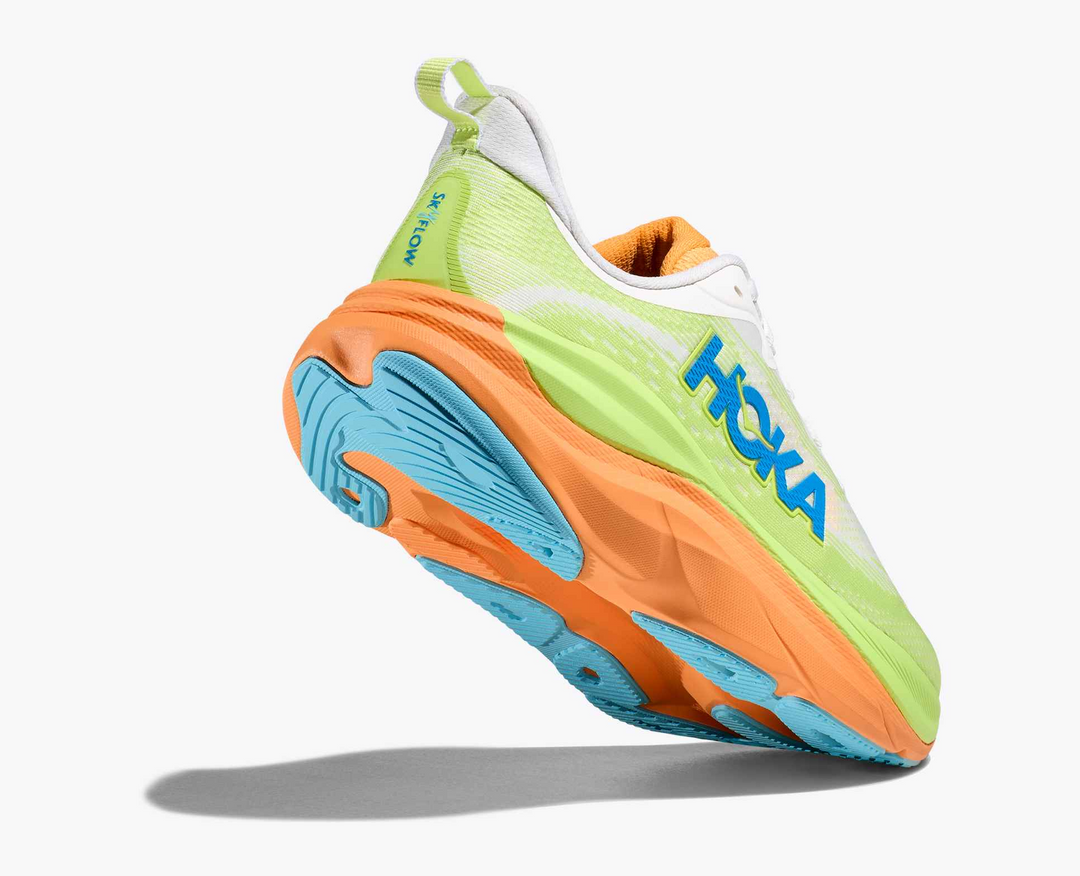 Hoka Skyflow - Verde Lima/Laranja Coral