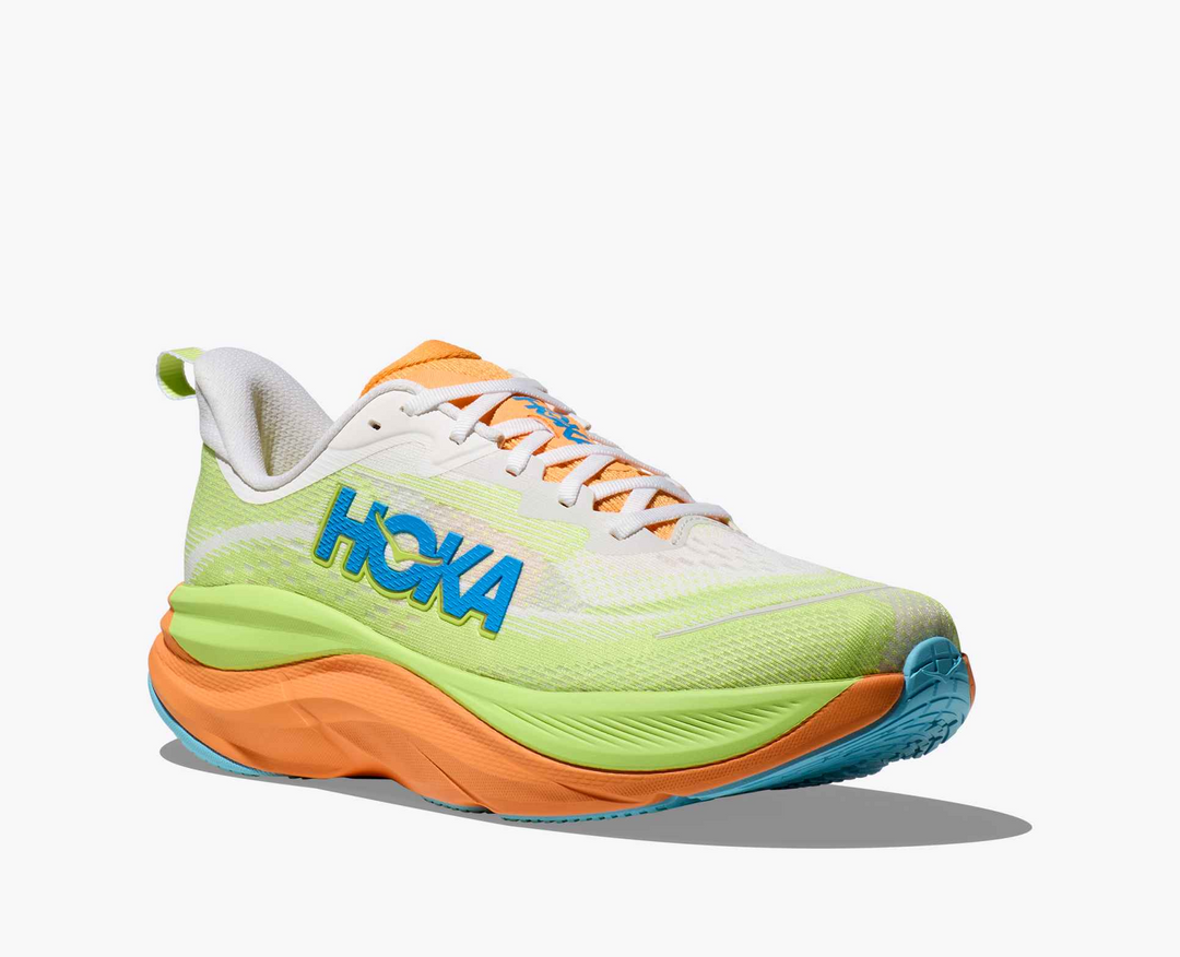 Hoka Skyflow - Verde Lima/Laranja Coral