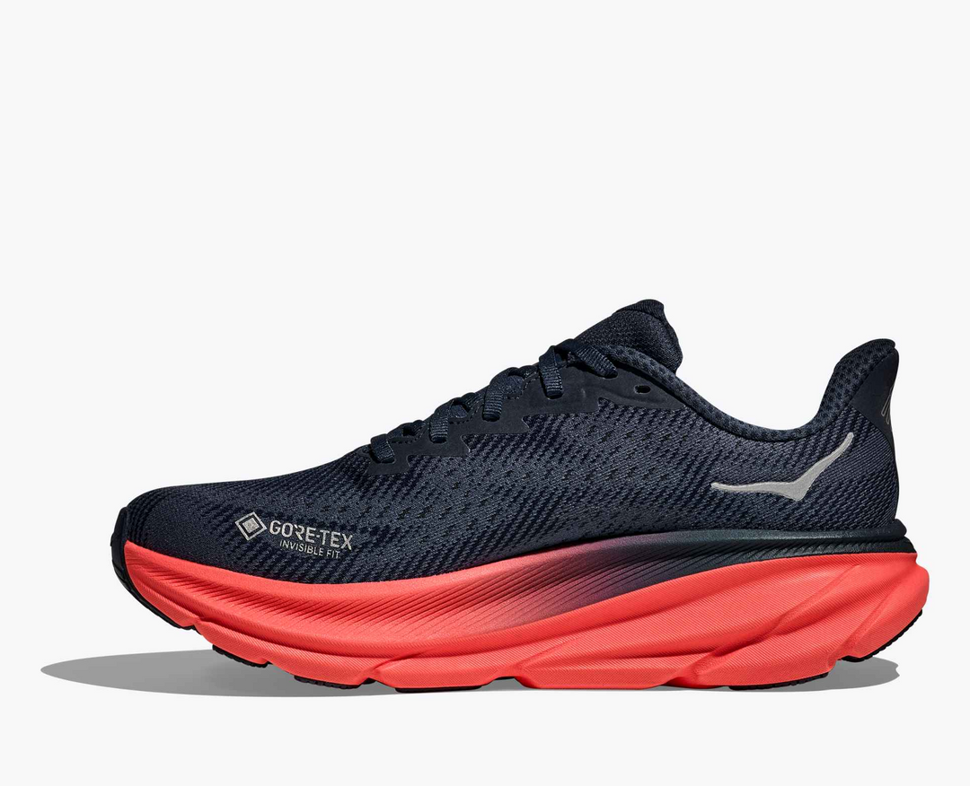 Hoka Clifton 9 GORE TEX - Azul Marinho/Laranja Avermelhado