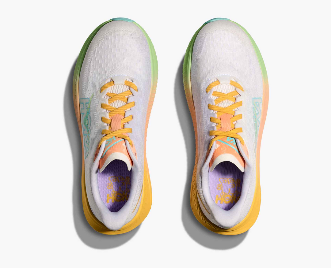 Hoka Mach 6 – Branco/Amarelo