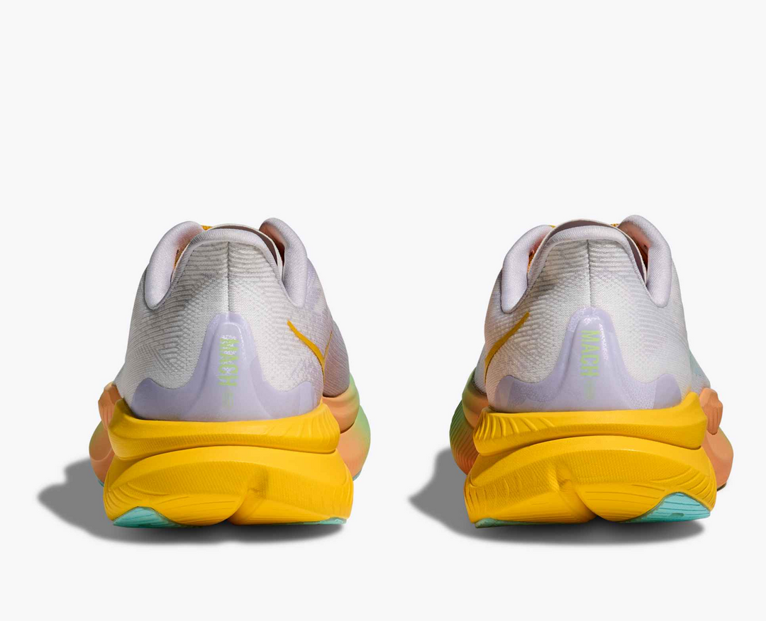 Hoka Mach 6 – Branco/Amarelo