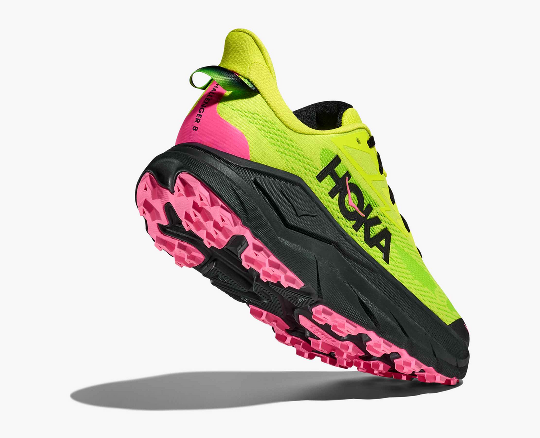 Hoka Challenger 8 - Amarelo Limão/Preto/Rosa Pink