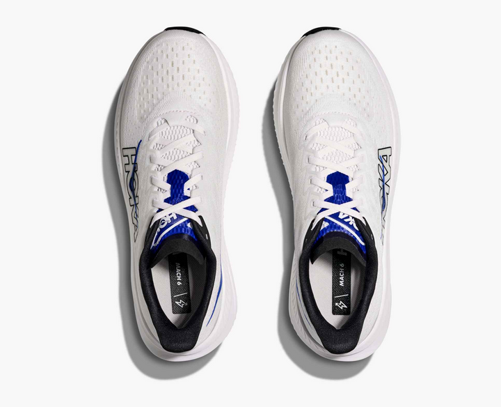 Hoka Mach 6 – Branco/Azul Escuro