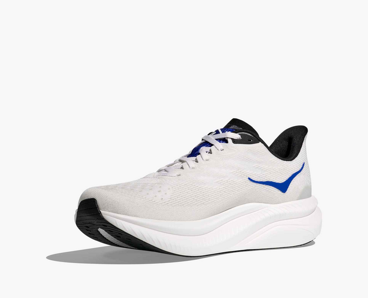 Hoka Mach 6 – Branco/Azul Escuro