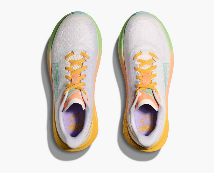 Hoka Mach 6 – Branco/Brilho Cítrico
